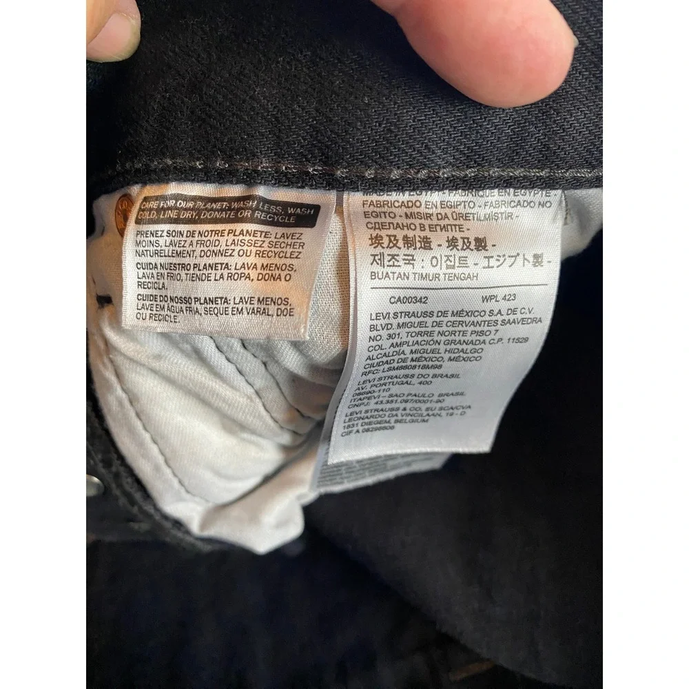 Levi's 501 Original Fit Jeans Mens 30x34 Black Excellent Straight Leg Button Fly